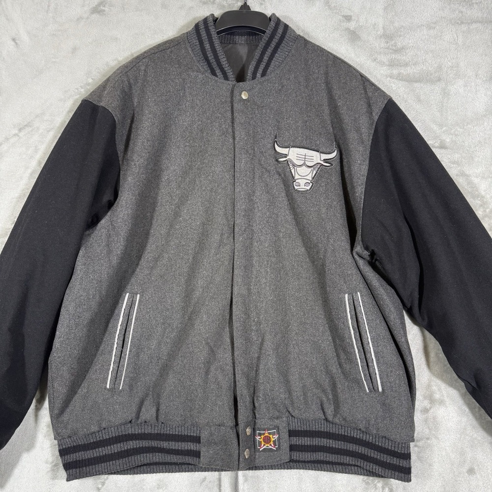 NBA Chicago‎ Bulls Embroidered 2-Tone Varsity Jacket by JH Designs Men's 2XL